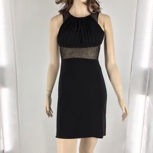 Morgan & Company Juniors Black Illusion-Mesh Dress